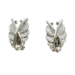 Vintage Sarah Coventry Earrings Women's Silver Clip On Art Deco Modernist